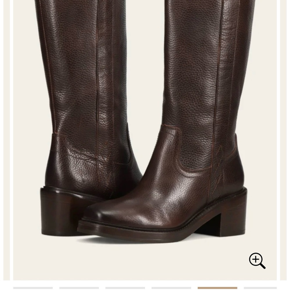 FRYE AND CO Brown Heeled Boots with Chunky Block Heel
